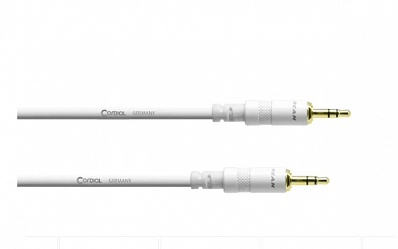 Cordial CFS 1,5 WW-SNOW аудио кабель мини-джек TRS 3.5мм male/мини-джек TRS 3.5мм male, 1.5м, белый