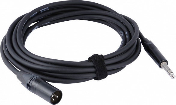 Cordial CPM 5 MV микрофонный кабель XLR male/джек стерео 6,3 мм male, разъемы Neutrik, 5,0 м, черный