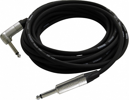 Cordial CXI 6 PR инструментальный кабель угловой джек моно 6.3мм/джек моно 6.3мм, разъемы Neutrik, 6