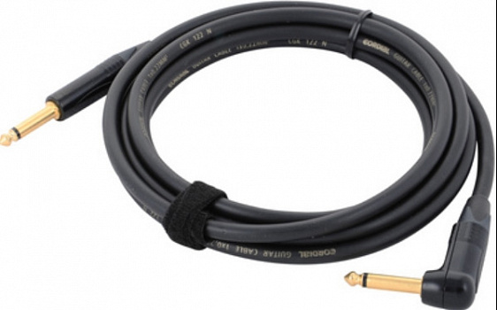 Cordial CSI 6 PR-GOLD инструментальный кабель угловой моно-джек 6,3 мм/моно-джек 6,3 мм, разъемы Neu