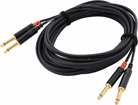 Cordial CFU 6 PP кабель 2моно-джек 6,3 мм male/2моно-джек 6,3 мм male, 6,0 м, черный