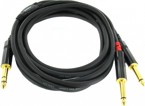 Cordial CFY 6 VPP кабель Y-адаптер джек стерео 6,3 мм/2xмоно-джек 6,3 мм male, 6,0 м, черный
