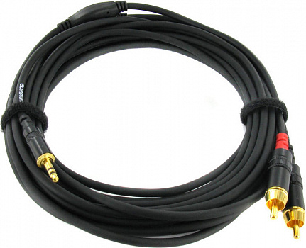 Cordial CFY 6 WCC кабель Y-адаптер джек стерео 3,5 мм/2xRCA, 6,0 м, черный