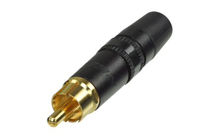 Rean NYS373-0 кабельный разъем RCA корпус черный хром, золоченые контакты, черная маркировочная п