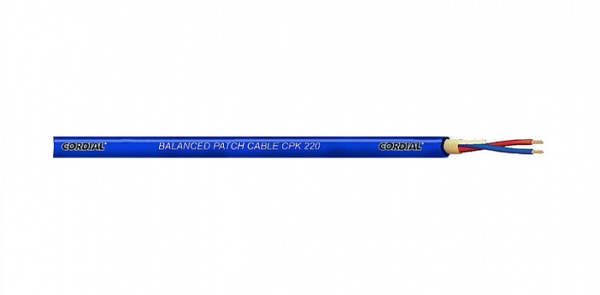 Cordial CPK 220 BLUE микрофонный кабель Ø4,7 мм, AWG 25, 2x0.2мм², витой экран, синий
