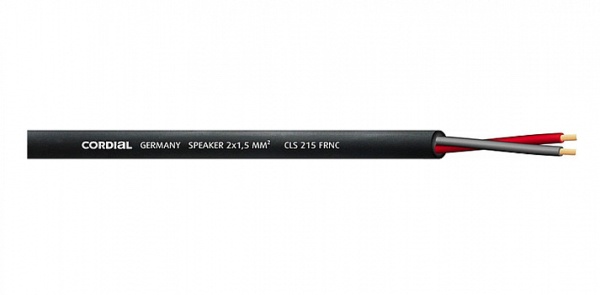 Cordial CLS 215 BLACK FRNC акустический кабель 2x1,5 мм2, 6,6 мм,безгалогенный негорючий, черный