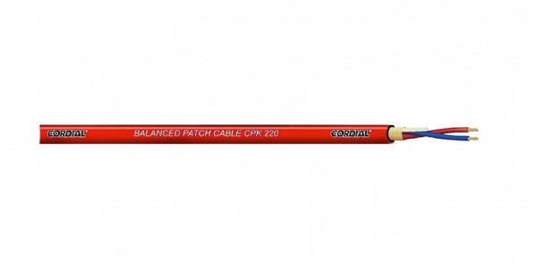 Cordial CPK 220 RED микрофонный кабель Ø4,7 мм, AWG 25, 2x0.2мм², витой экран, красный