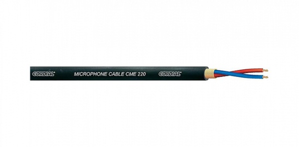 Cordial CME 220 BLACK микрофонный кабель Ø5,8 мм, AWG24, 0.22 мм², 28x0.10мм, витой экран, черный