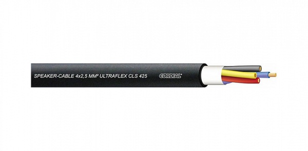 Cordial CLS 425 BLACK акустический кабель 4x2,5 мм2, 10,6 мм, черный