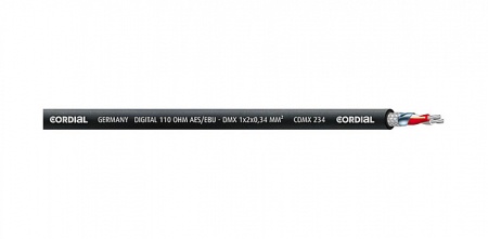 Cordial CDMX 234 кабель DMX-AES/EBU 110Ω, 1 пара, 0,34 мм2, 6,0 мм, черный