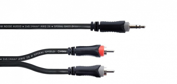 Cordial EY 1 WCC аудио кабель Y-адаптер джек стерео 3.5мм—2xRCA, 1.0м, черный