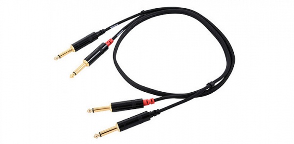 Cordial CFU 0.9 PP кабель сдвоенный джек моно 6.3мм male/сдвоенный джек моно 6.3мм male, 0.9м, черны