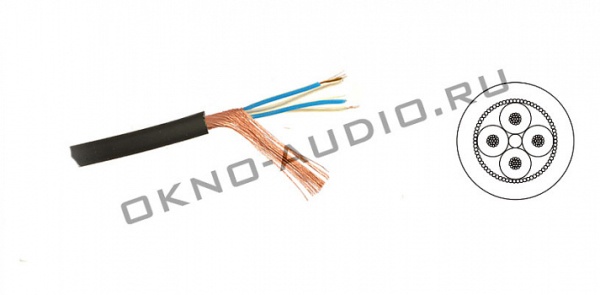Mogami 2534-00 микрофонный кабель QUAD 6,0 мм. чёрный