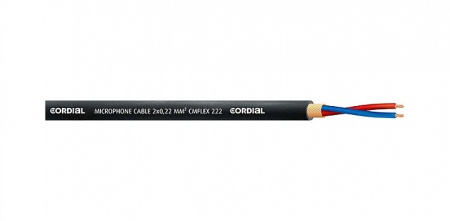 Cordial CMK 222 FLEX BLACK микрофонный кабель гибкий Ø6,4 мм, AWG 24,  2x0.22мм², черный