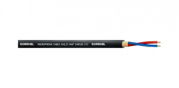 Cordial CMK 222 FLEX BLACK микрофонный кабель гибкий Ø6,4 мм, AWG 24,  2x0.22мм², черный