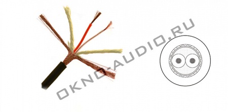 Mogami 2791-00 микрофонный кабель Ø5.5мм, 24AWG, 0.206мм², плетеный экран, чёрный