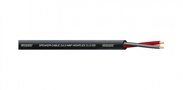 Cordial CLS 225 BLACK  акустический кабель 2x2,5 мм2, 7,8 мм, черный