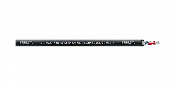 Cordial CDMX 1 кабель DMX-AES/EBU 110Ω, 1 пара, 0,22 мм2, 4,5 мм, черный