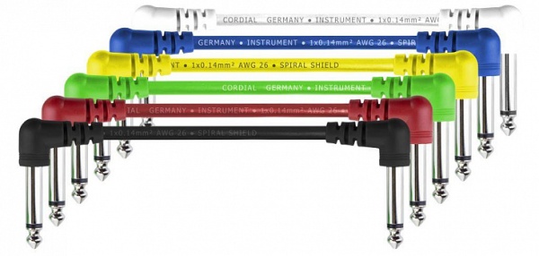Cordial EI Pack 1 комплект из 5 цветных инструментальных кабеле угловой джек моно 6.3мм/угловой джек