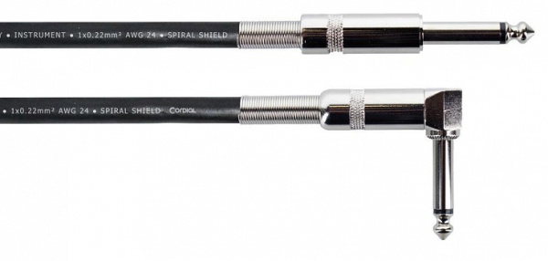 Cordial EI 6 PR инструментальный кабель джек моно 6.3мм/джек моно 6.3мм угловой, 6,0м, черный