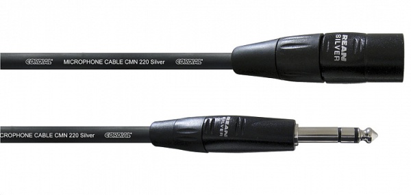 Cordial CIM 3 MV микрофонный кабель XLR male/джек стерео 6.3мм male, 3.0м, черный