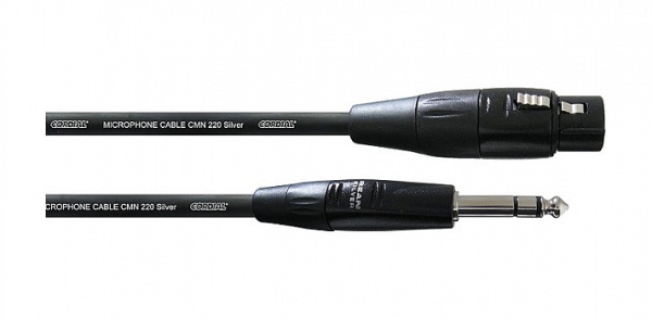 Cordial CIM 0.6 FV инструментальный кабель XLR female/джек стерео 6.3мм male, 0.6м, черный