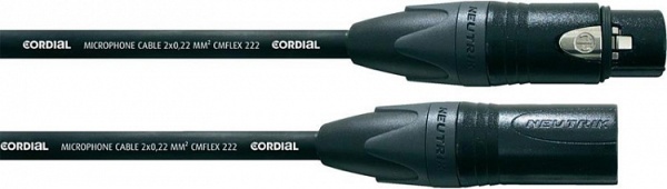 Cordial CPM 7,5 FM микрофонный кабель XLR female/XLR male, разъемы Neutrik, 7,5 м, черный