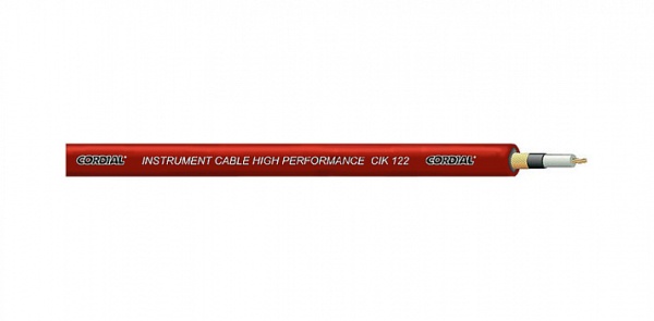 Cordial CIK 122 RED инструментальный кабель Ø6.1мм, AWG 24, 0.22мм², витой экран, красный