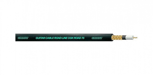 Cordial CGK-ROAD 75 гитарный кабель Ø7.2мм, AWG 19, 0.75мм², плетеный экран, черный