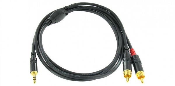 Cordial CFY 1.5 WCC кабель Y-адаптер джек стерео 3.5мм—2xRCA, 1.5м, черный