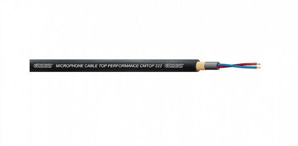 Cordial CMTOP 222 микрофонный кабель Ø6,4 мм, AWG 24, 2x0.22мм², витой экран, черный