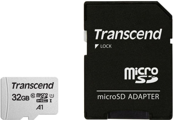 Карта памяти MICRO SDHC 32GB W/ADAP C10 TS32GUSD300S-A TRANSCEND