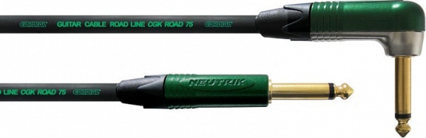 Cordial CRI 9 PR инструментальный кабель угловой моно-джек 6,3 мм/моно-джек 6,3 мм, разъемы Neutrik,