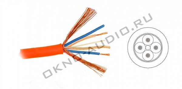 Mogami 2534-03 микрофонный кабель QUAD 6,0 мм. оранжевый
