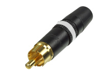 Rean NYS373-9 кабельный разъем RCA корпус черный хром, золоченые контакты, белая маркировочная по