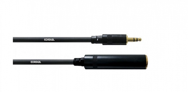 Cordial CFM 3 WK инструментальный кабель мини-джек стерео 3.5мм male/джек стерео 6.3мм female, 3.0 м