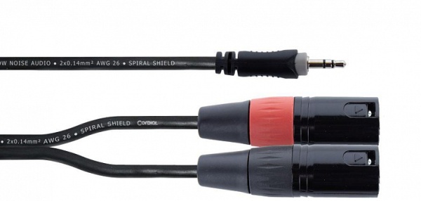 Cordial EY 1,5 WMM аудио кабель Y-адаптер джек стерео 3.5мм—2xXLR male, 1.5м, черный