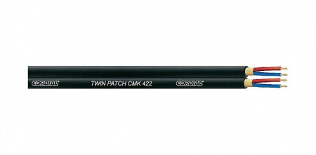Cordial CMK 422 BLACK сдвоенный микрофонный кабель Ø8,2мм, AWG 24, 4x0.22мм², витой экран, черный