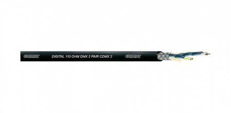 Cordial CDMX 2 кабель DMX-AES/EBU 110Ω,  2 пары, 0,22 мм2, 6,4 мм, черный