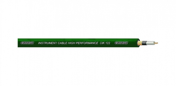 Cordial CIK 122 GREEN инструментальный кабель Ø6.1мм, AWG 24, 0.22мм², витой экран, зеленый