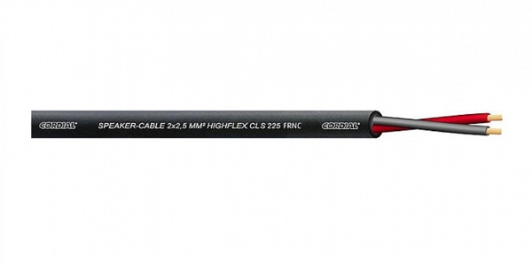 Cordial CLS 225 BLACK FRNC акустический кабель 2x2,5 мм2, 8,0 мм, безгалогенный негорючий, черный